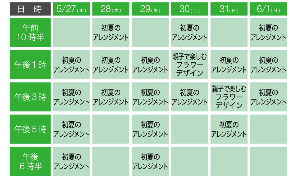 体験スケジュール